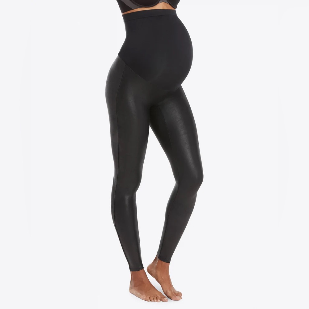 Spanx Mama Faux Leather Maternity Leggings - S